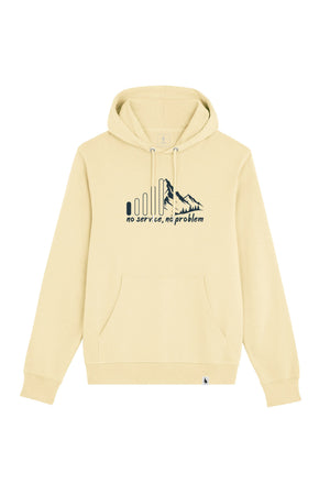 Hanorac subtire unisex Arco, print No service, Butter - față