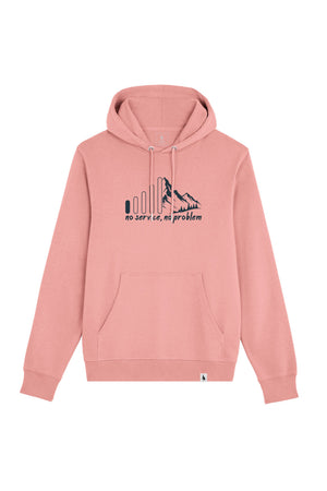 Hanorac subtire unisex Arco, print No service, Canyon Pink - față