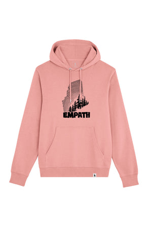 Hanorac subtire unisex Arco, print Wood, Canyon Pink - față