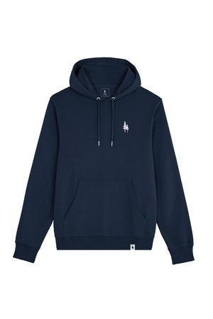 Hanorac subtire unisex Arco, print Logo Empath – Navy – față