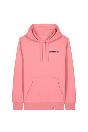 Hanorac subtire unisex Arco, print Out of office, Pink Joy - față