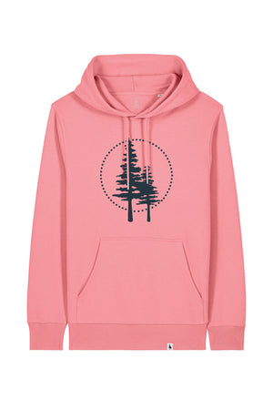 Hanorac subtire unisex Arco, print Logo cerc Empath, Pink Joy - față