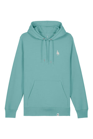 Hanorac subtire unisex Arco, print Logo Empath – Teal Monstera – față