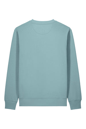 Bluza unisex Chester, logo brodat – Pebble Blue – spate