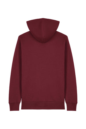 Hanorac subtire cu fermoar Conor, print Logo Empath – Burgundy – spate