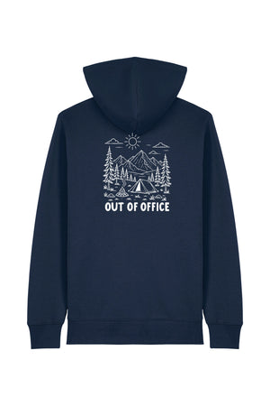 Hanorac subtire cu fermoar Conor, print Out of office, French Navy - spate