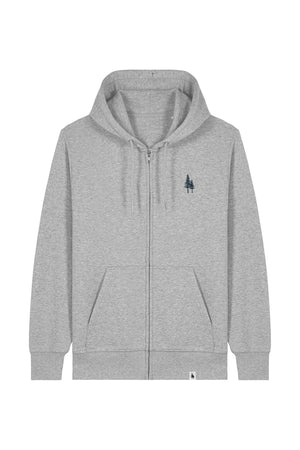 Hanorac subtire cu fermoar Conor, print Logo Empath – Heather Grey – față