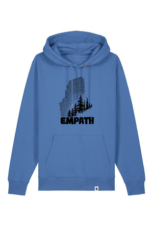 Hanorac premium unisex Cruz, print Wood, Bright Blue - față