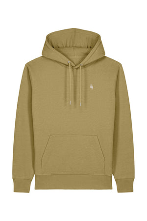 Hanorac premium unisex Cruz, Logo Brodat – Faded Olive – față