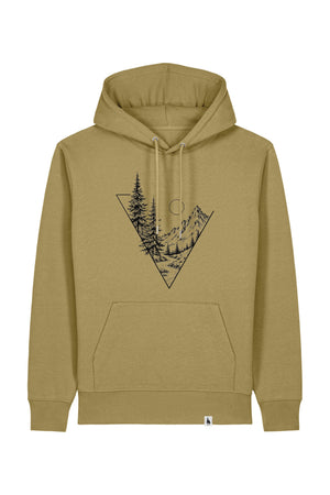 Hanorac premium unisex Cruz, print Explore, Faded Olive - față