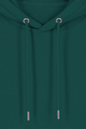 Hanorac premium unisex Cruz, Logo Brodat – Glazed Green – detaliu glugă și șnururi