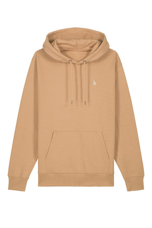Hanorac premium unisex Cruz, Logo Brodat – Latte – față