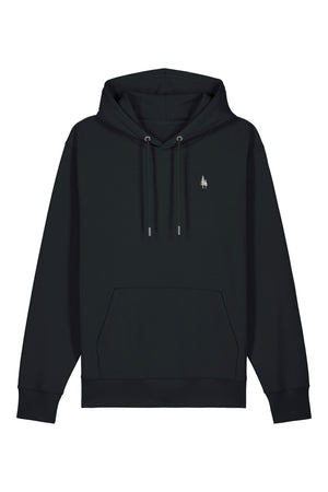 Hanorac premium unisex Cruz, Logo Brodat – Negru – față