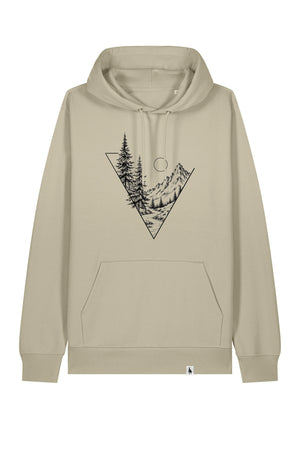 Hanorac premium unisex Cruz, print Explore, Stone - față