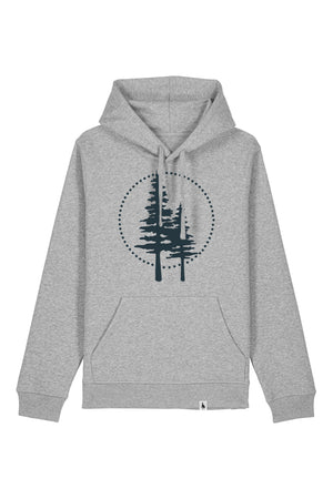 Hanorac unisex Drum, print Logo Empath, Heather Grey - față