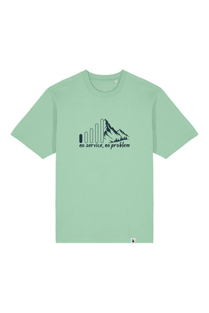 Tricou Friz print No Service Misty Jade - fata