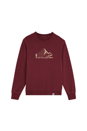 Bluza unisex subtire Mato, print No service, Burgundy - față