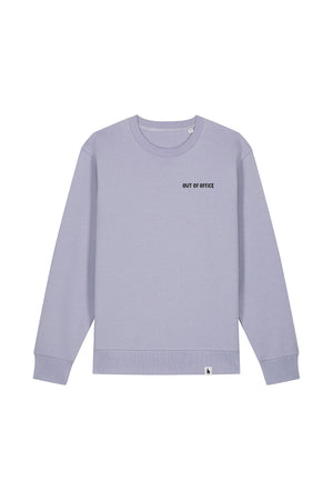 Bluza unisex subtire Mato, print Out of office, Lavender - față