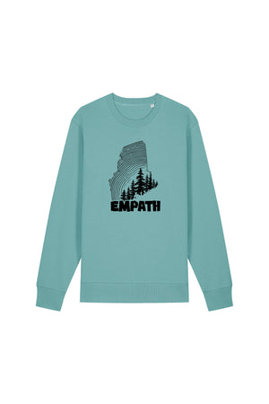 Bluza unisex subtire Mato, print Wood, Teal Monstera - față
