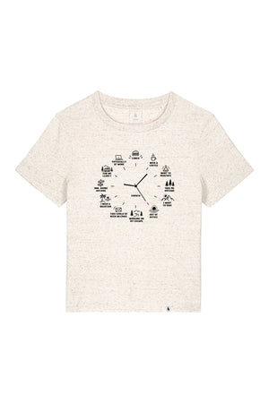 Tricou dama Mura, print Time to, Eco Heather - față