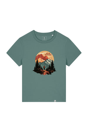 Tricou dama Mura, print Be an outsider, Green Bay - față