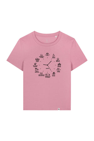 Tricou dama Mura, print Time to, Lilac - față