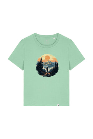 Tricou dama Mura print Long way home Misty Jade - fata