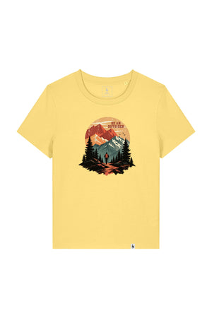 Tricou dama Mura, print Be an outsider, Viva Yellow - față