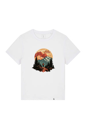 Tricou dama Mura, print Be an outsider, Alb - față