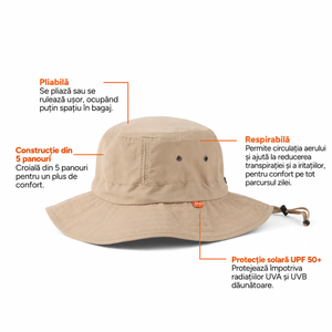 Bucket Hat Nordic Drift Horizon RCS, UPF 50+ - Bej, caracteristici