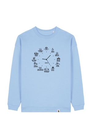 Bluza dama Paloma, print Time to, Blue Soul - față