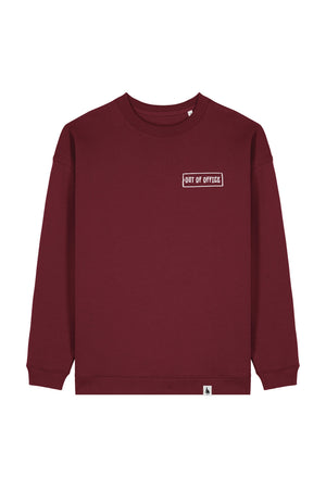 Bluza dama Paloma, print Out of office, Burgundy - față