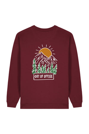 Bluza dama Paloma, print Out of office, Burgundy - spate