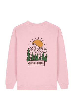 Bluza dama Paloma, print Out of office, Cotton Pink - spate