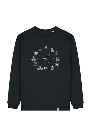 Bluza dama Paloma, print Time to, Negru - față