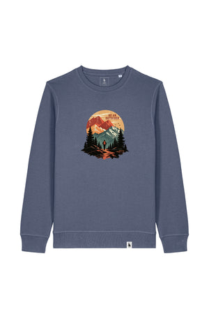 Bluza unisex Rolan, print Be an outsider, Blue Grey - față