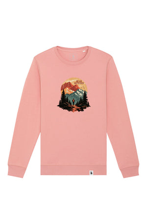 Bluza unisex Rolan, print Be an outsider, Canyon Pink - față