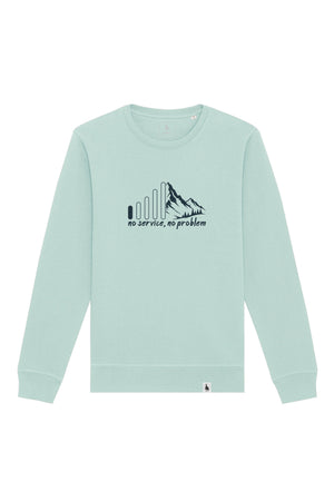 Bluza unisex Rolan, print No service, Caribbean Blue - față