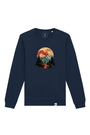Bluza unisex Rolan, print Be an outsider, Navy - față