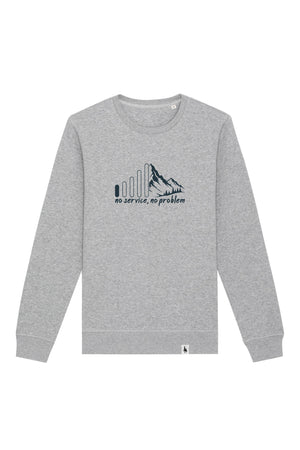 Bluza unisex Rolan, print No service, Heather Grey - față