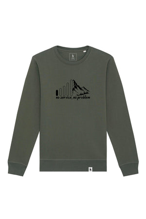 Bluza unisex Rolan, print No service, Khaki - față