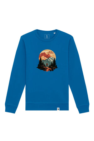 Bluza unisex Rolan, print Be an outsider, Royal Blue - față