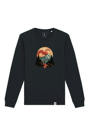 Bluza unisex Rolan, print Be an outsider, Negru - față