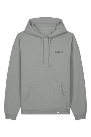 Hanorac oversized unisex Slam, print Not all those who wander are lost, Misty Grey - față