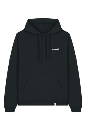 Hanorac oversized unisex Slam, print Not all those who wander are lost, Negru - față