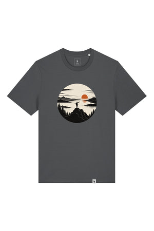 Tricou unisex Sting, print Explore more, Anthracite - față