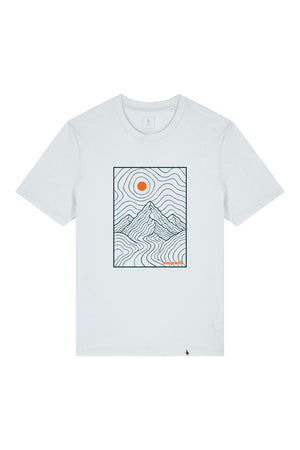 Tricou unisex Sting, print Horizons line art, Blue Ice - față