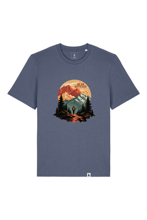 Tricou unisex Sting, print Be an outsider, Blue Grey - față