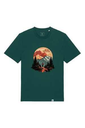 Tricou unisex Sting, print Be an outsider, Glazed Green - față