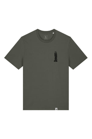 Tricou unisex Sting, print Pine, Khaki - față